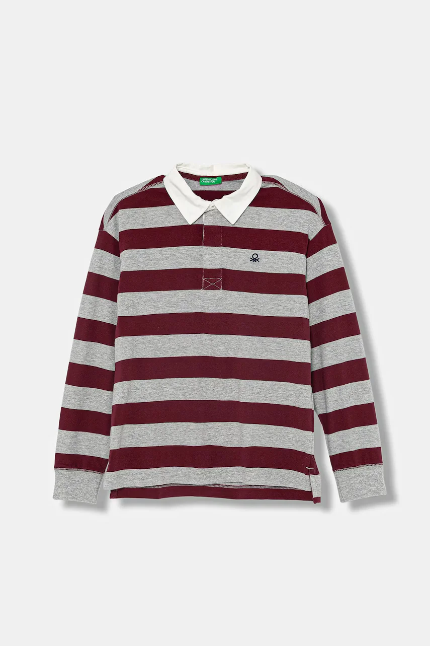 United Colors of Benetton Детска памучна тениска с яка