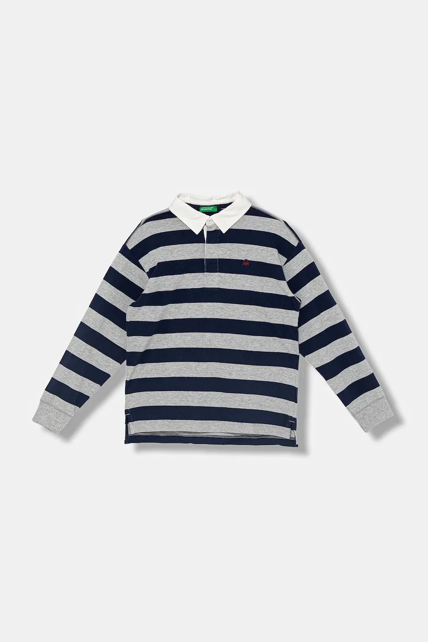 United Colors of Benetton Детска памучна тениска с яка