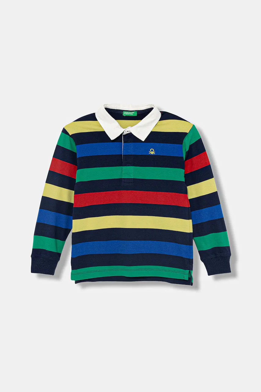 United Colors of Benetton Детска памучна тениска с яка