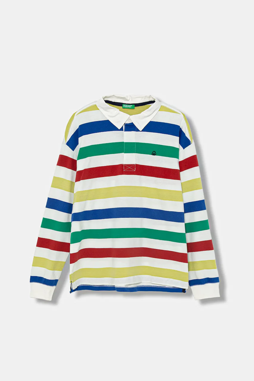United Colors of Benetton Детска памучна тениска с яка