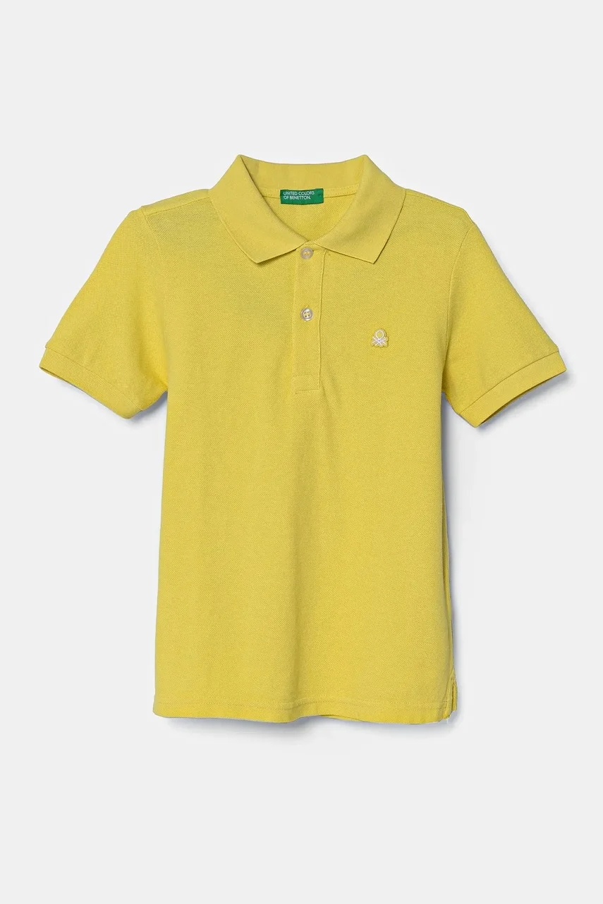 United Colors of Benetton Детска памучна тениска с яка