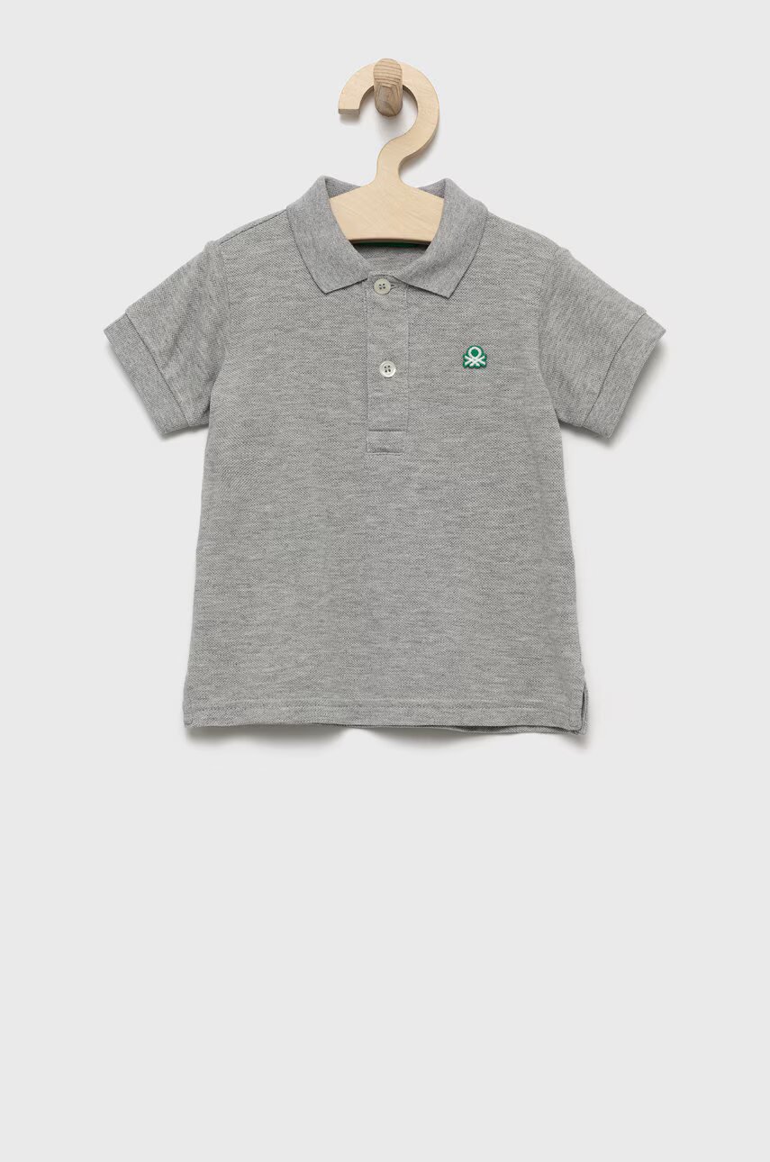 United Colors of Benetton Детска памучна тениска с яка