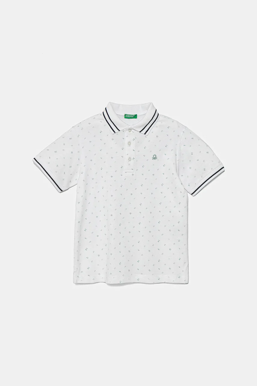 United Colors of Benetton Детска памучна тениска с яка