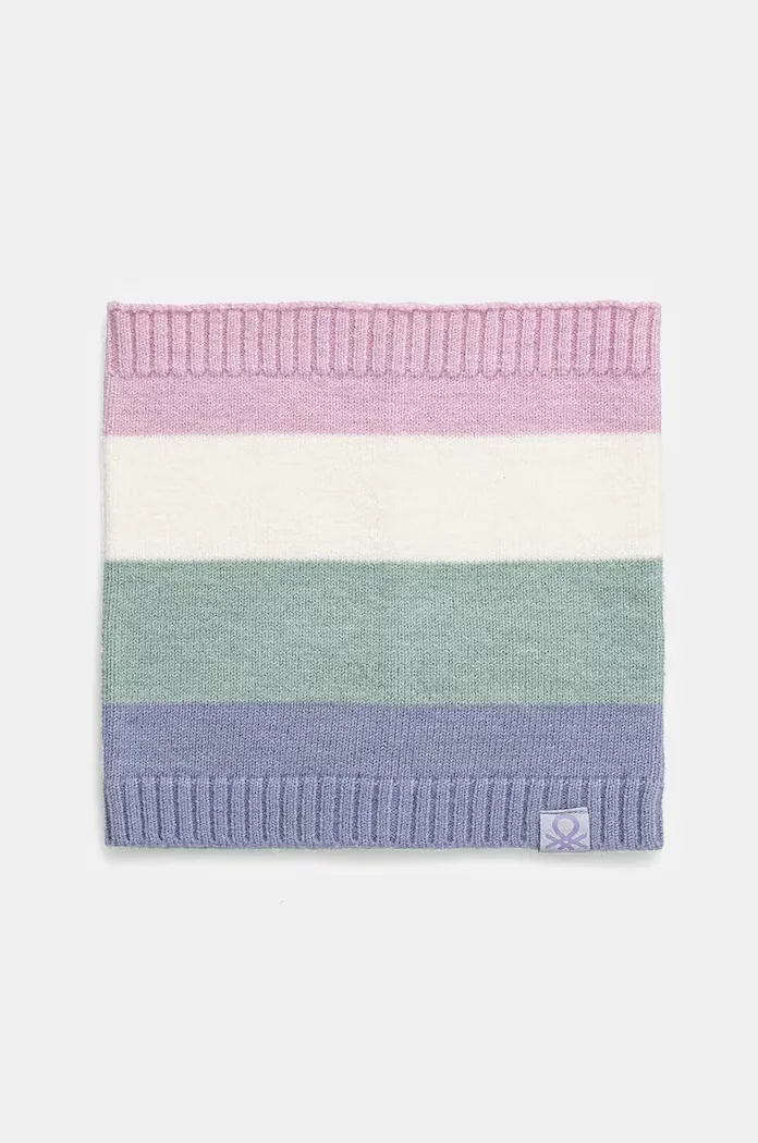 United Colors of Benetton Детски кръгъл шал с вълна в розово с десен 1D9SHU00A