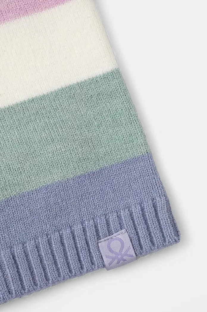 United Colors of Benetton Детски кръгъл шал с вълна в розово с десен 1D9SHU00A