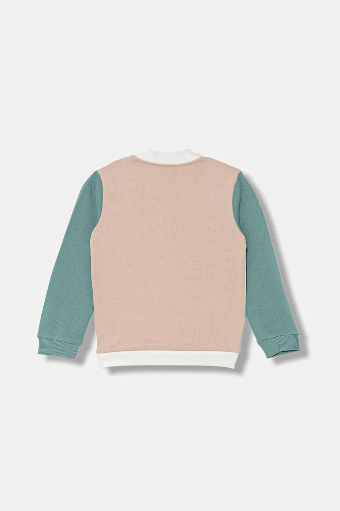 United Colors of Benetton Детски памучен суичър в бяло с десен 3J70G503U