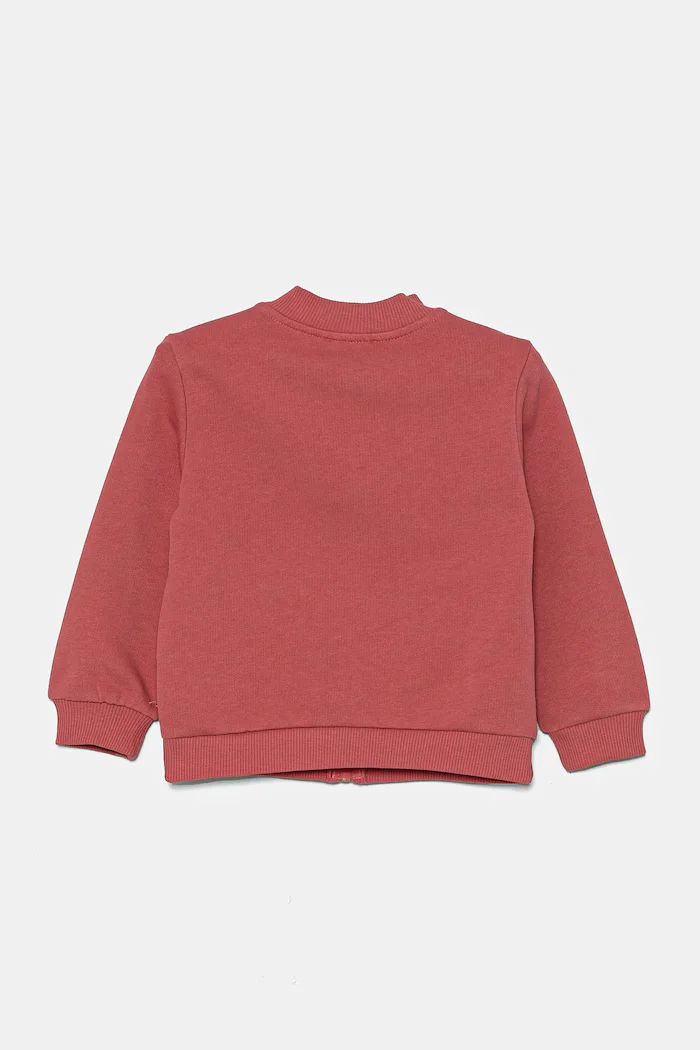 United Colors of Benetton Детски памучен суичър в розово с десен 3J70G503N