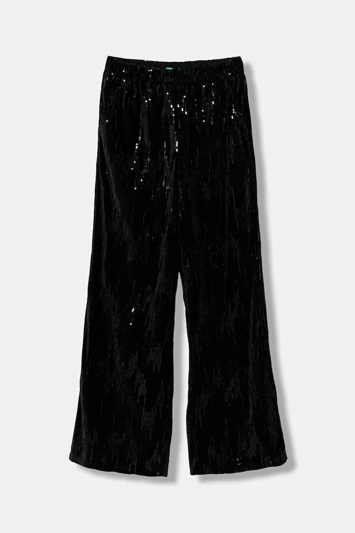 United Colors of Benetton Детски панталон в черно с апликация 4OZGCF05C