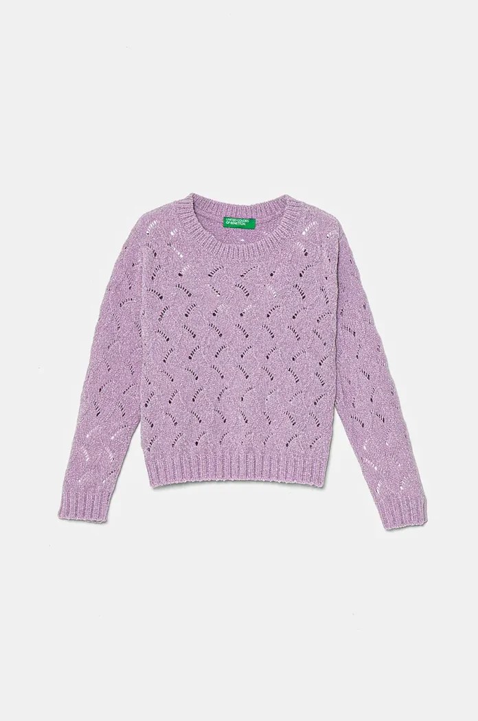 United Colors of Benetton Детски пуловер в лилаво 16CLG100O