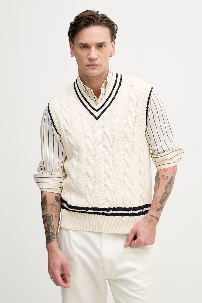 United Colors of Benetton елек мъжки бежов 1ZHHK401N