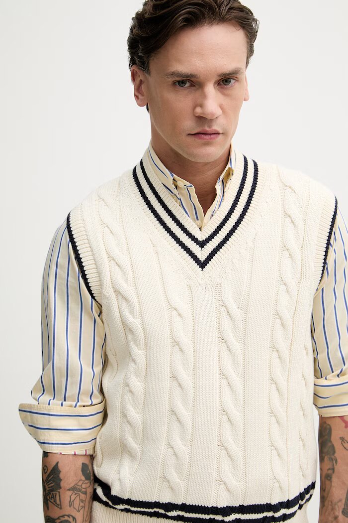 United Colors of Benetton елек мъжки бежов 1ZHHK401N