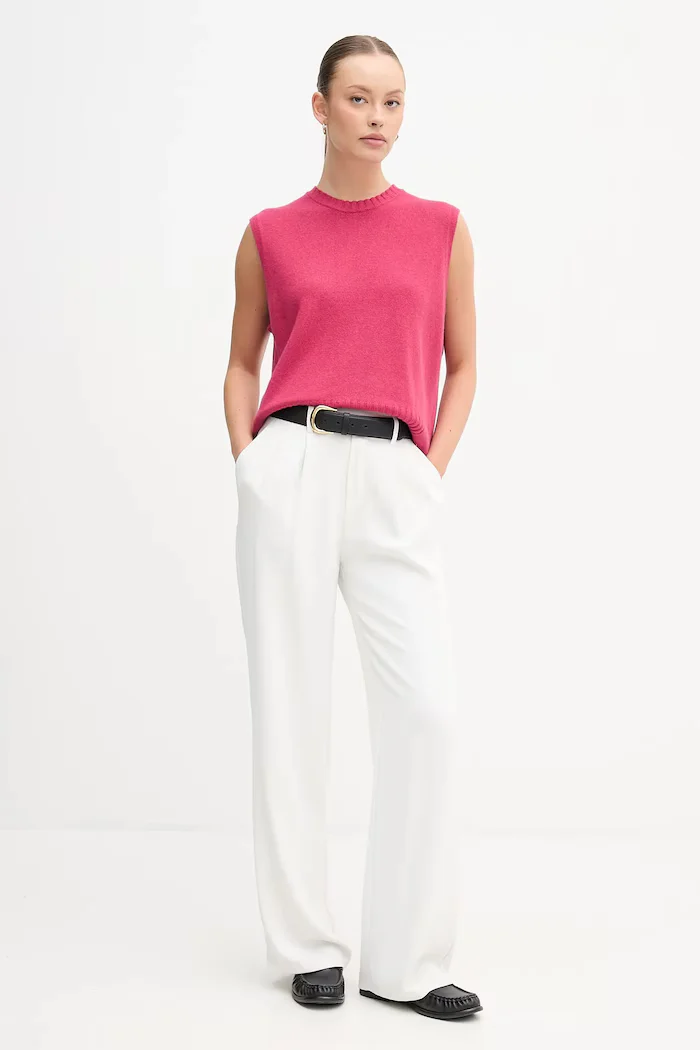 United Colors of Benetton Елек с вълна в бежово от лека материя 126WD10BA