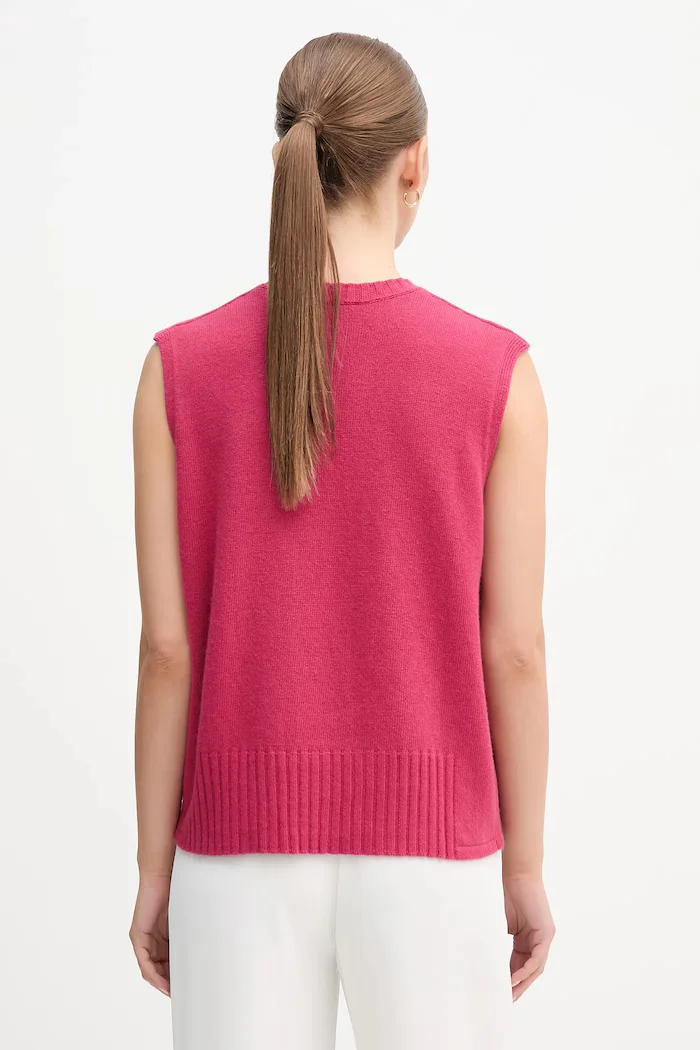 United Colors of Benetton Елек с вълна в бежово от лека материя 126WD10BA