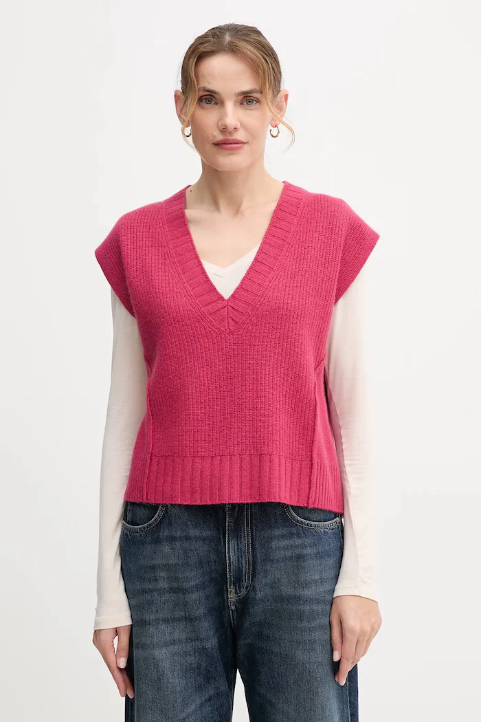 United Colors of Benetton Елек с вълна в розово 126WD4033