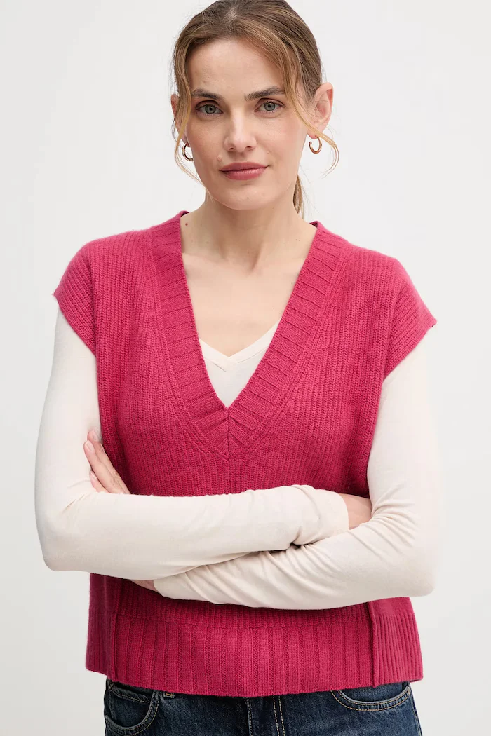 United Colors of Benetton Елек с вълна в розово 126WD4033