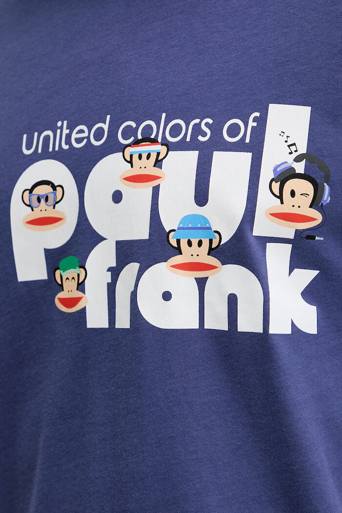 United Colors of Benetton горнище на пижама мъжко памучно тъмносиньо 3VR54M02A