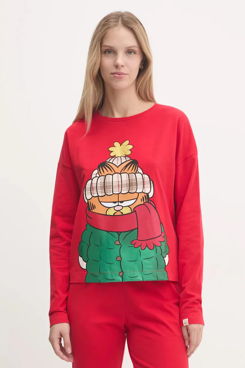 United Colors of Benetton Горнище на пижама с дълги ръкави x GARFIELD