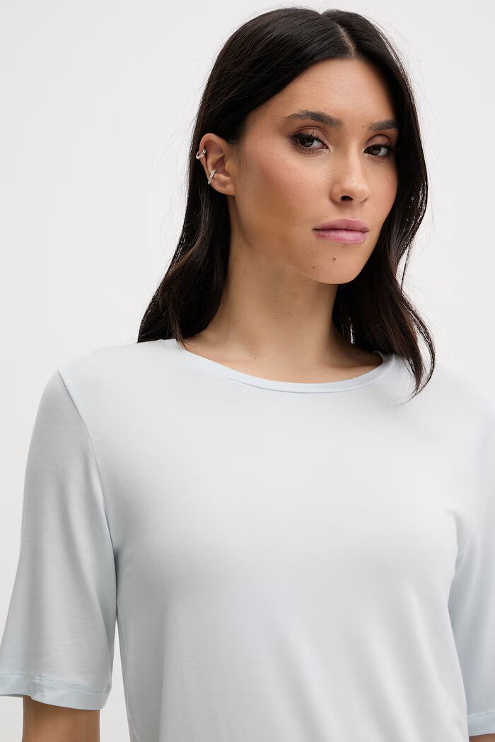 United Colors of Benetton Горнище на пижама тип тениска с коприна в синьо 3UEV3M08C