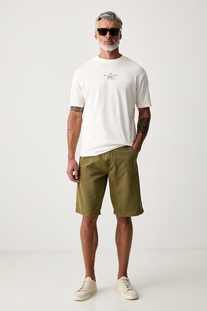 United Colors of Benetton къс панталон мъжки от памук зелен 4FHKU901H