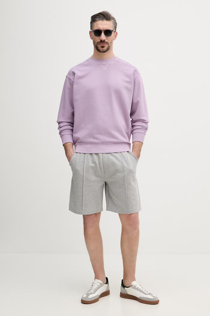 United Colors of Benetton Къс панталон тип анцуг мъжки от памук сив 342ZU900X