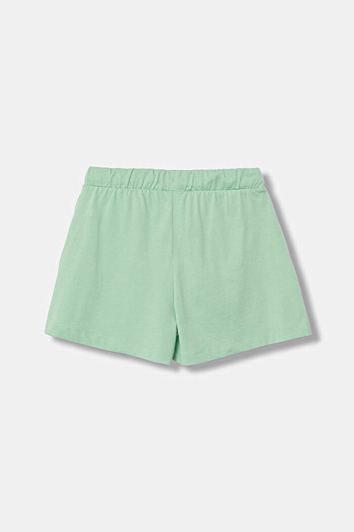 United Colors of Benetton Къс панталон тип анцуг за деца от памук зелен с висока талия 3BL0C903I
