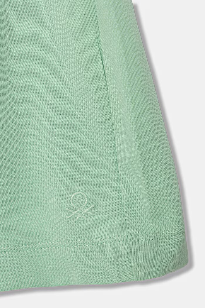 United Colors of Benetton Къс панталон тип анцуг за деца от памук зелен с висока талия 3BL0C903I