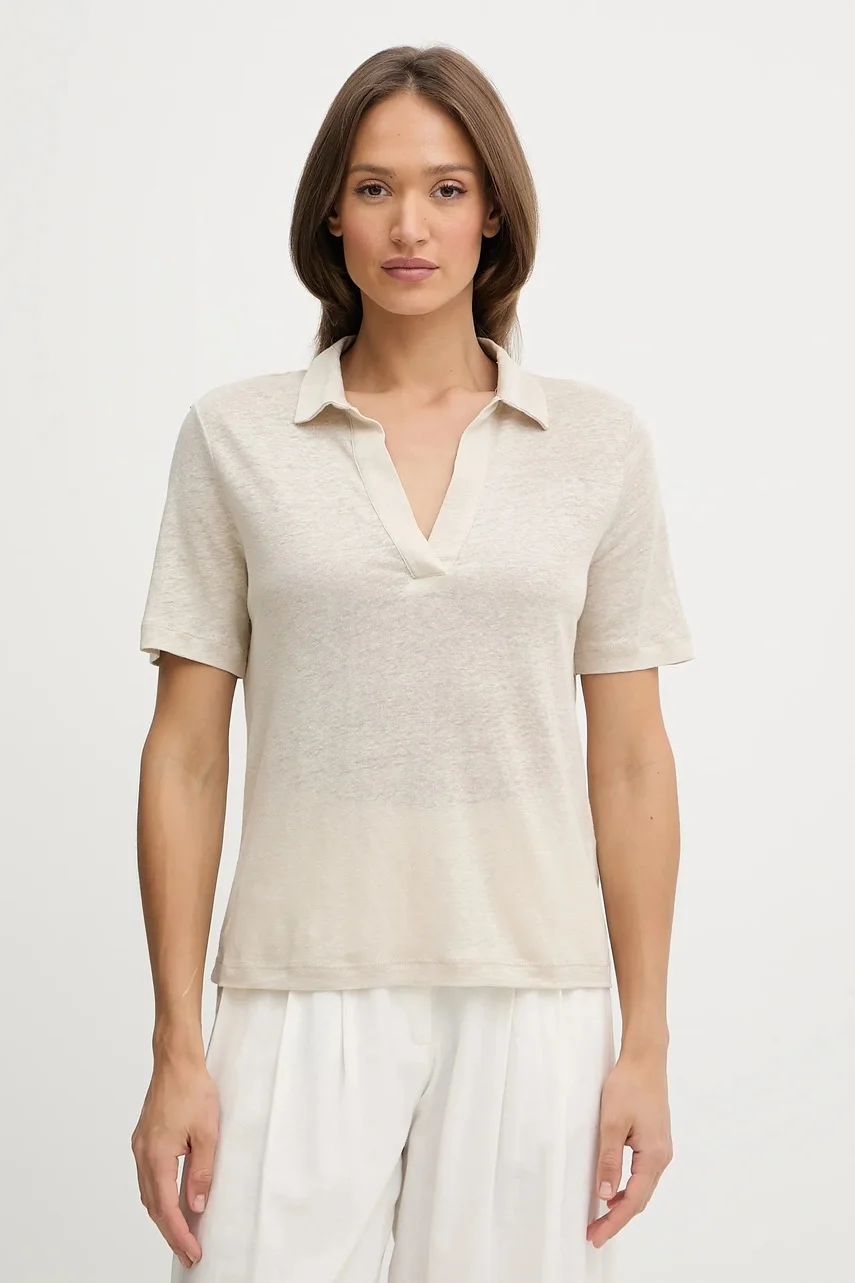 United Colors of Benetton Ленена тениска с яка