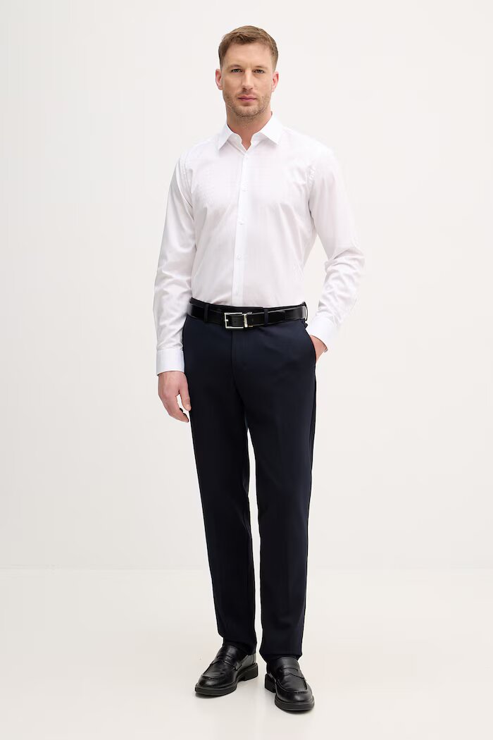 United Colors of Benetton официален панталон мъжки от вискоза тъмносин 43N4UF060