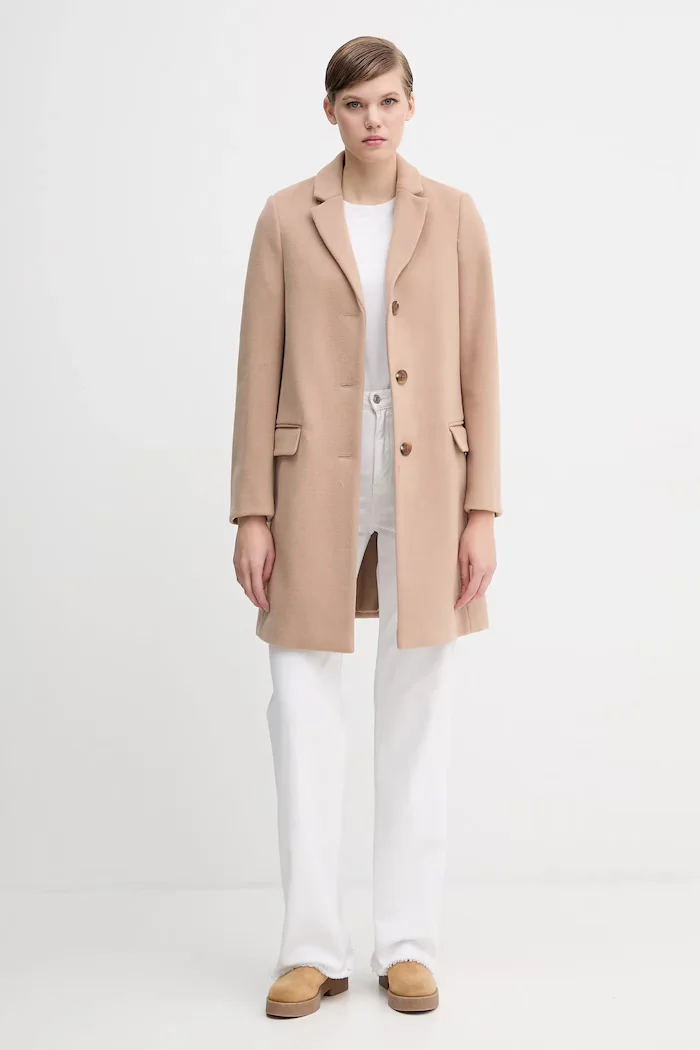 United Colors of Benetton Палто с вълна в бежово 2V0PDN062