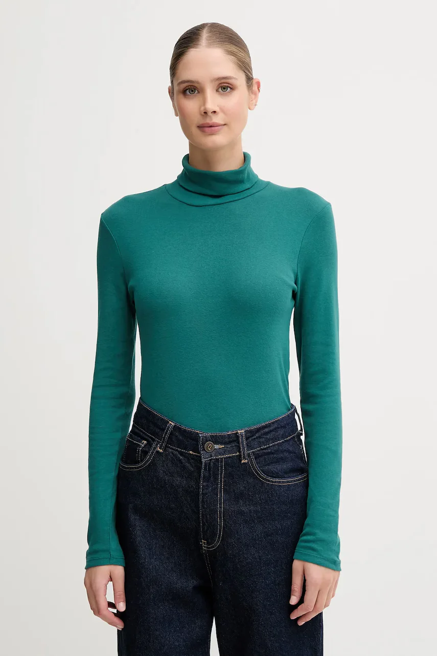 United Colors of Benetton Памучна блуза с дълги ръкави