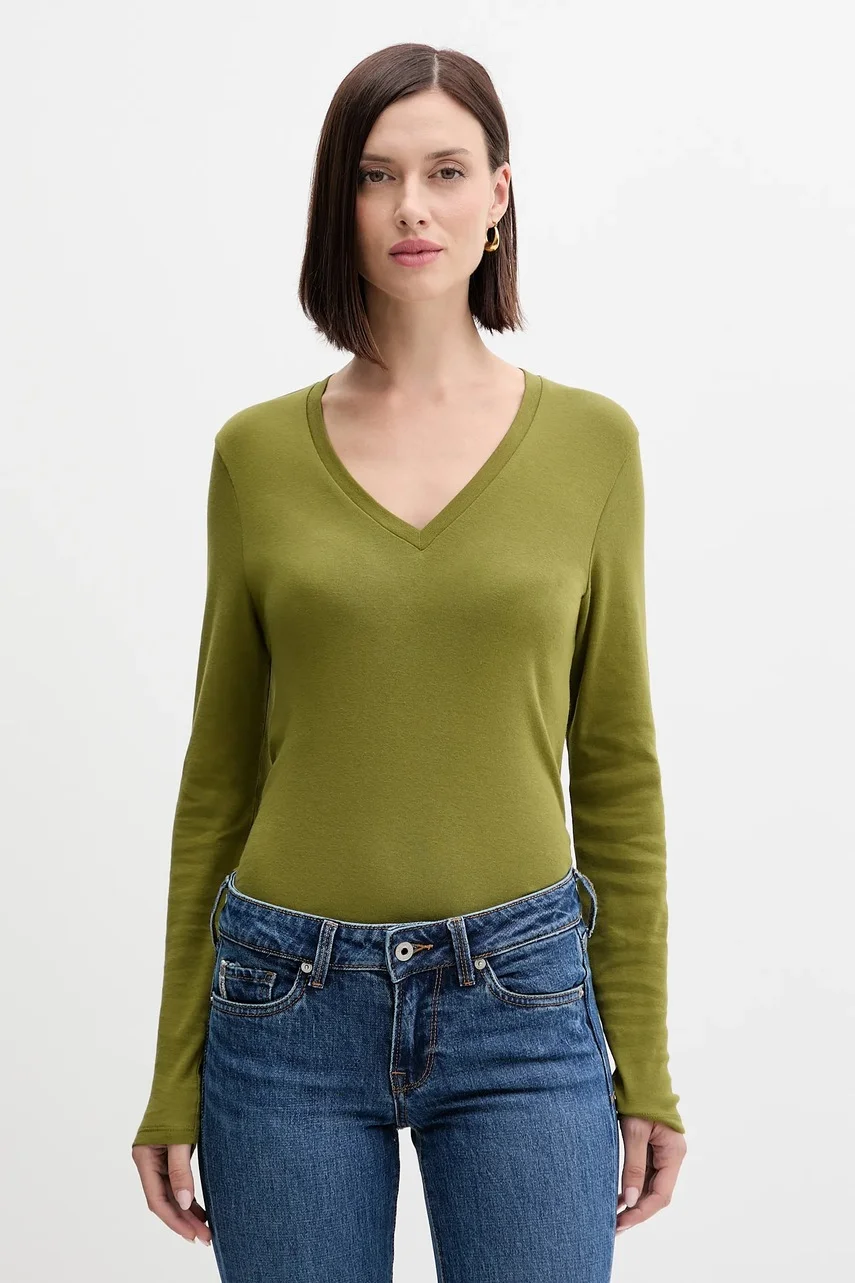 United Colors of Benetton Памучна блуза с дълги ръкави