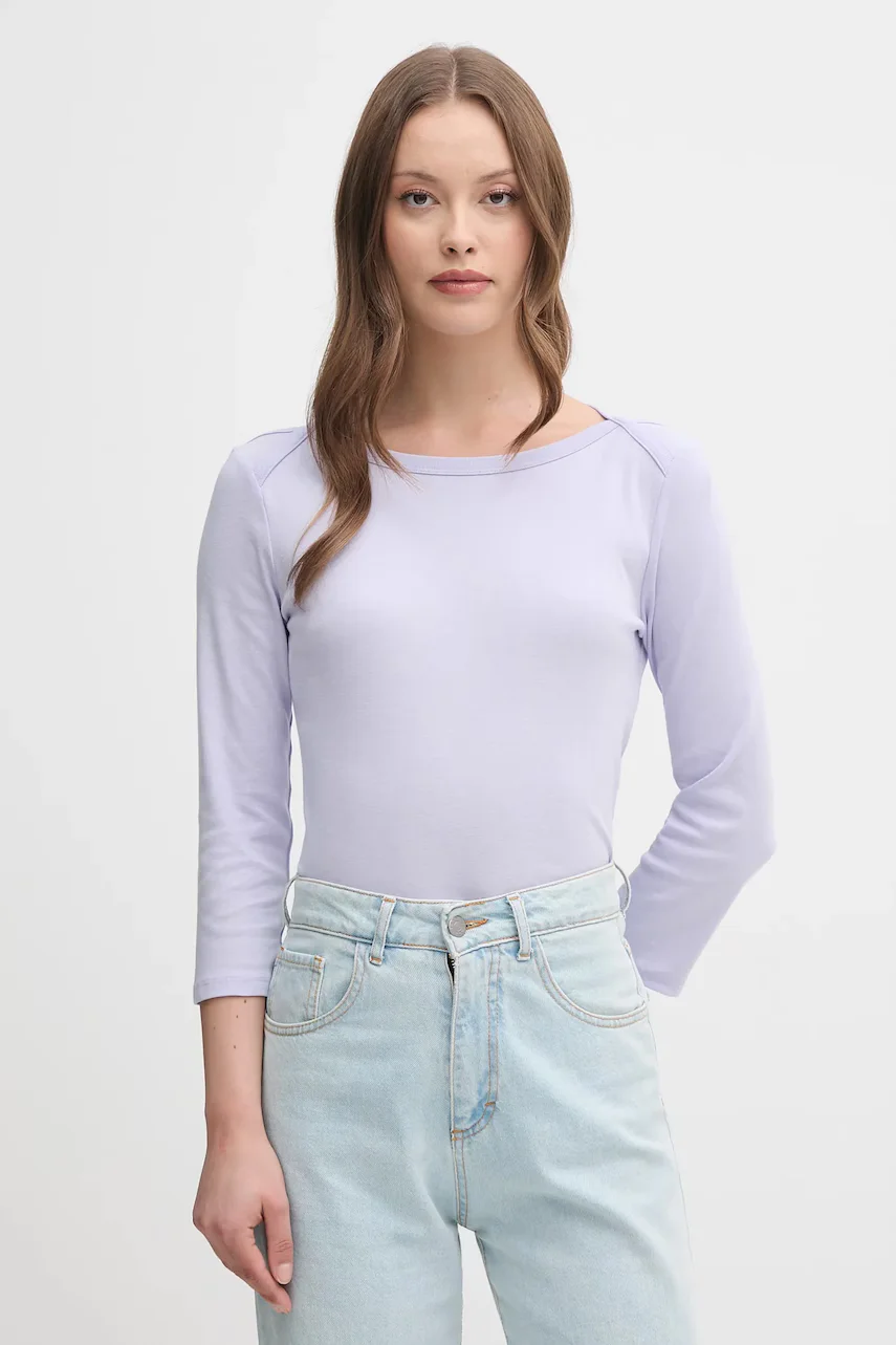 United Colors of Benetton Памучна блуза с дълги ръкави