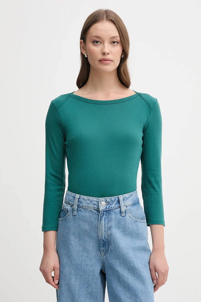 United Colors of Benetton Памучна блуза с дълги ръкави