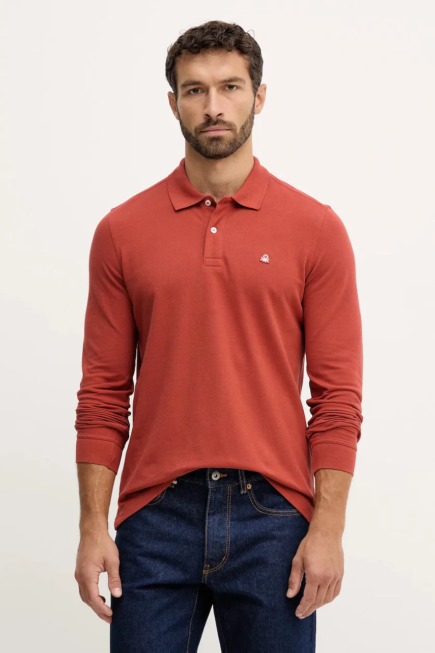 United Colors of Benetton Памучна блуза с дълги ръкави