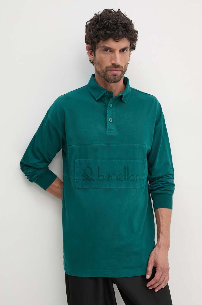 United Colors of Benetton Памучна блуза с дълги ръкави