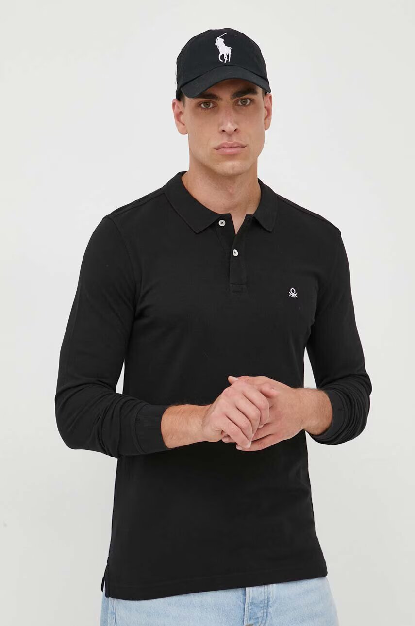 United Colors of Benetton Памучна блуза с дълги ръкави