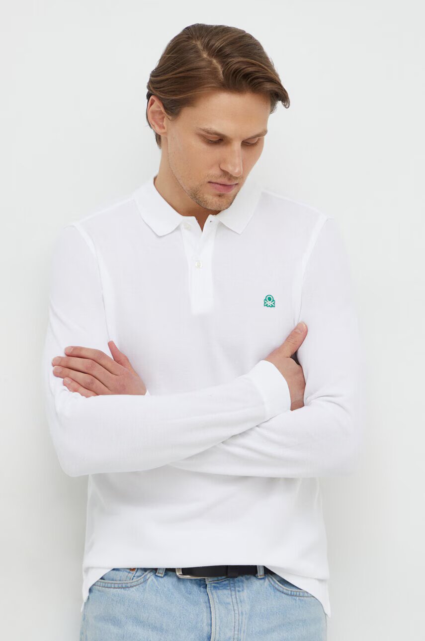 United Colors of Benetton Памучна блуза с дълги ръкави