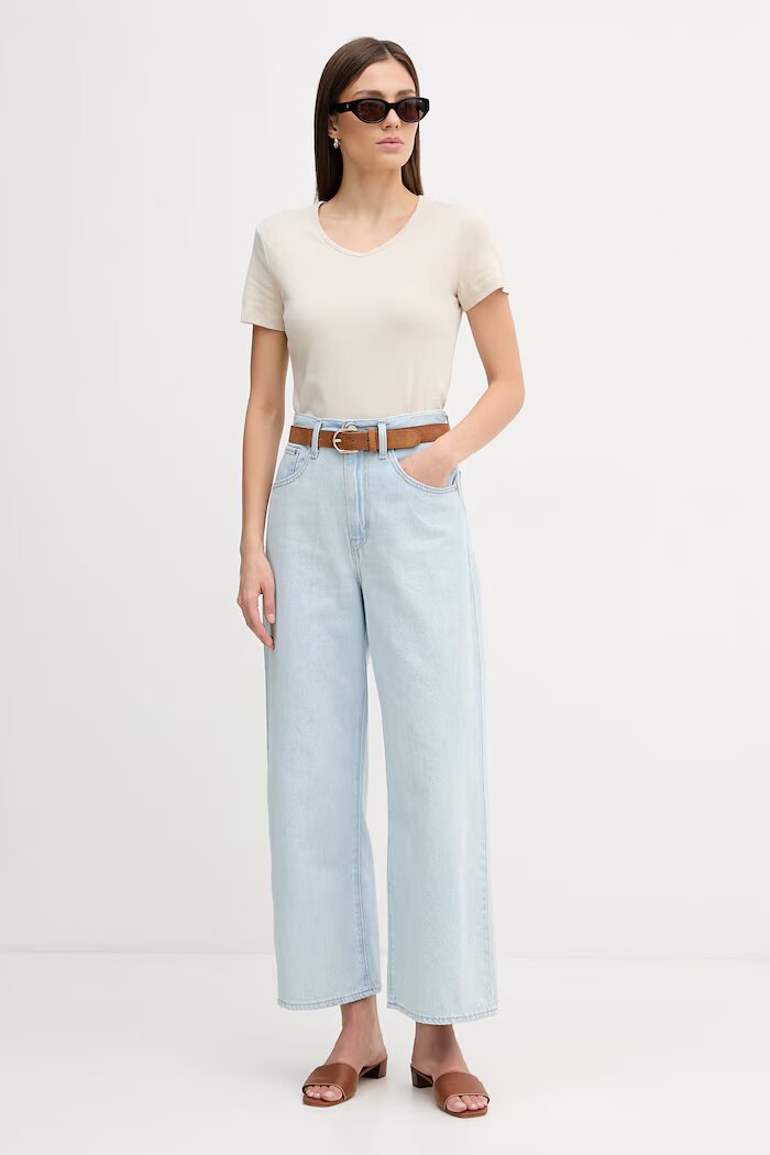 United Colors of Benetton Памучна тениска дамска в бежово 3GA8D4029