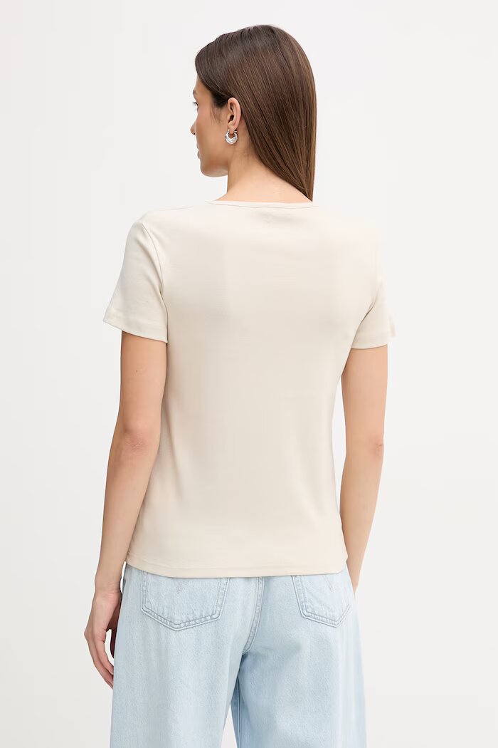 United Colors of Benetton Памучна тениска дамска в бежово 3GA8D4029