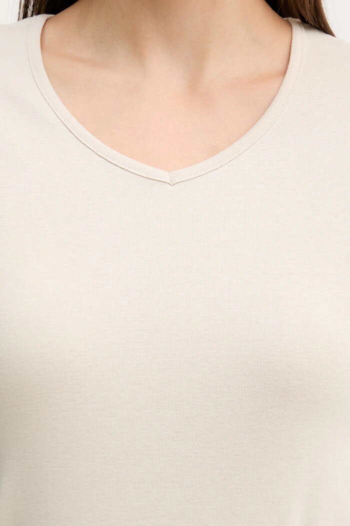 United Colors of Benetton Памучна тениска дамска в бежово 3GA8D4029