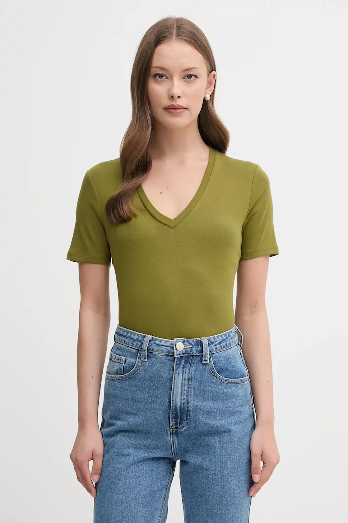 United Colors of Benetton Памучна тениска дамска в розово 3GA2E4230