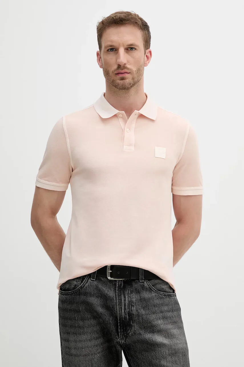 United Colors of Benetton Памучна тениска с яка