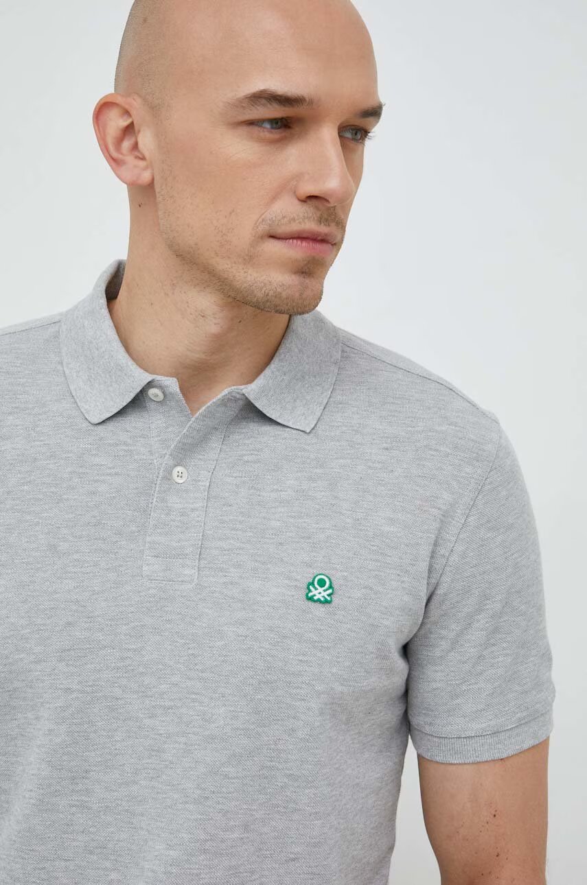 United Colors of Benetton Памучна тениска с яка