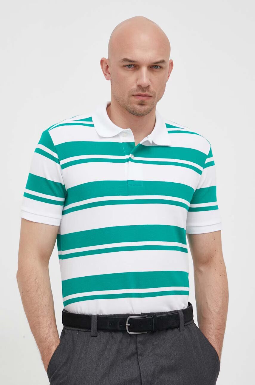 United Colors of Benetton Памучна тениска с яка