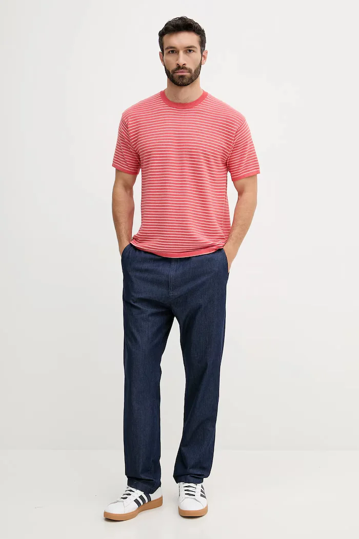 United Colors of Benetton Памучна тениска в розово с десен 1195K109V