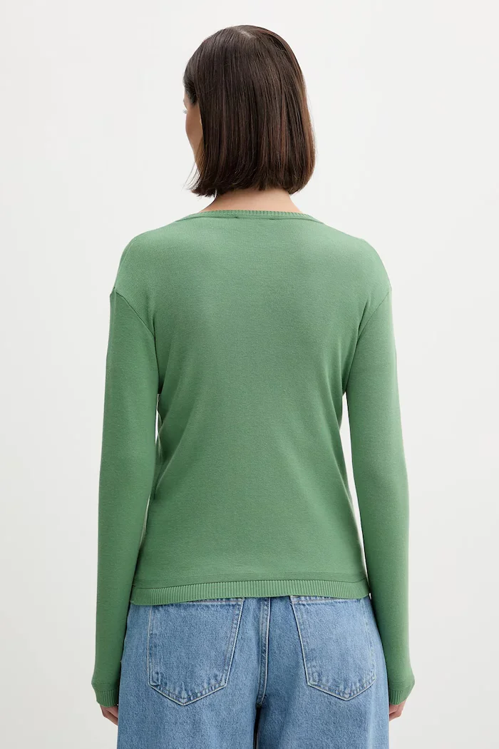 United Colors of Benetton Памучна жилетка в зелено от лека материя 1091D5558