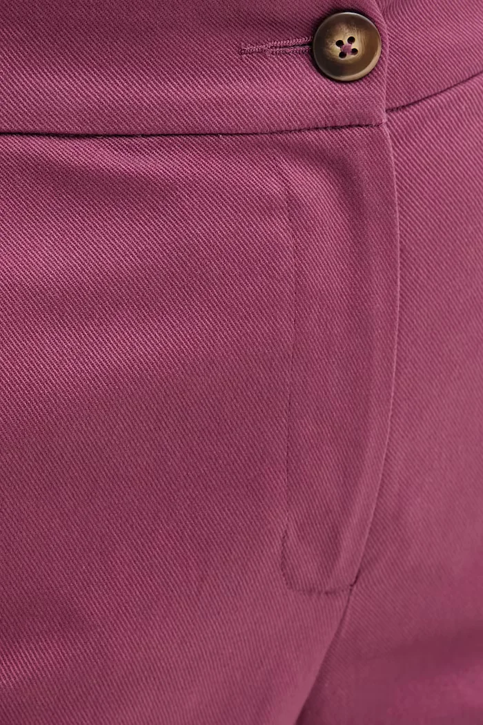 United Colors of Benetton панталон дамски с памук виолетов с висока талия 4SJCDF09W