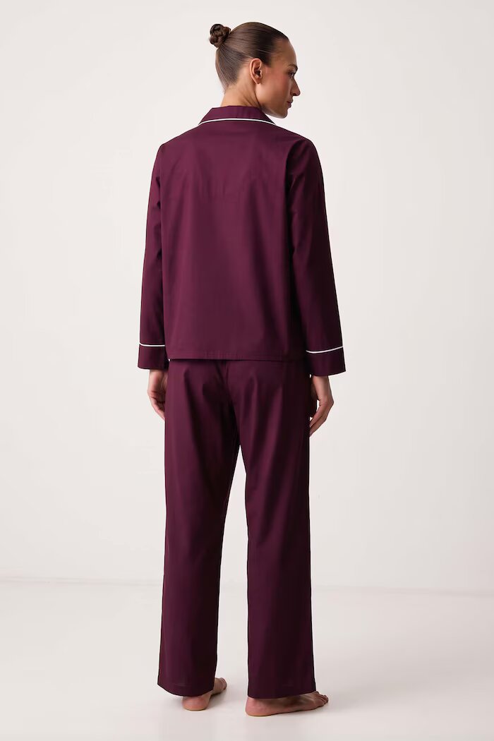 United Colors of Benetton пижама от две части дамска от памук бордо 47QP3P015