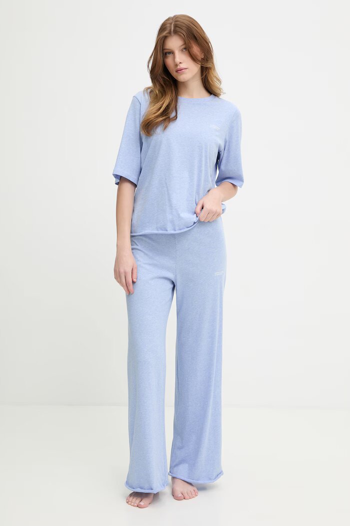 United Colors of Benetton пижама от две части дамска от памук синя 35VB3P03P