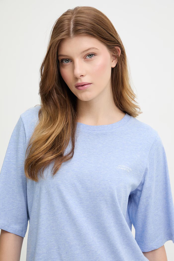United Colors of Benetton пижама от две части дамска от памук синя 35VB3P03P